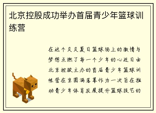 北京控股成功举办首届青少年篮球训练营